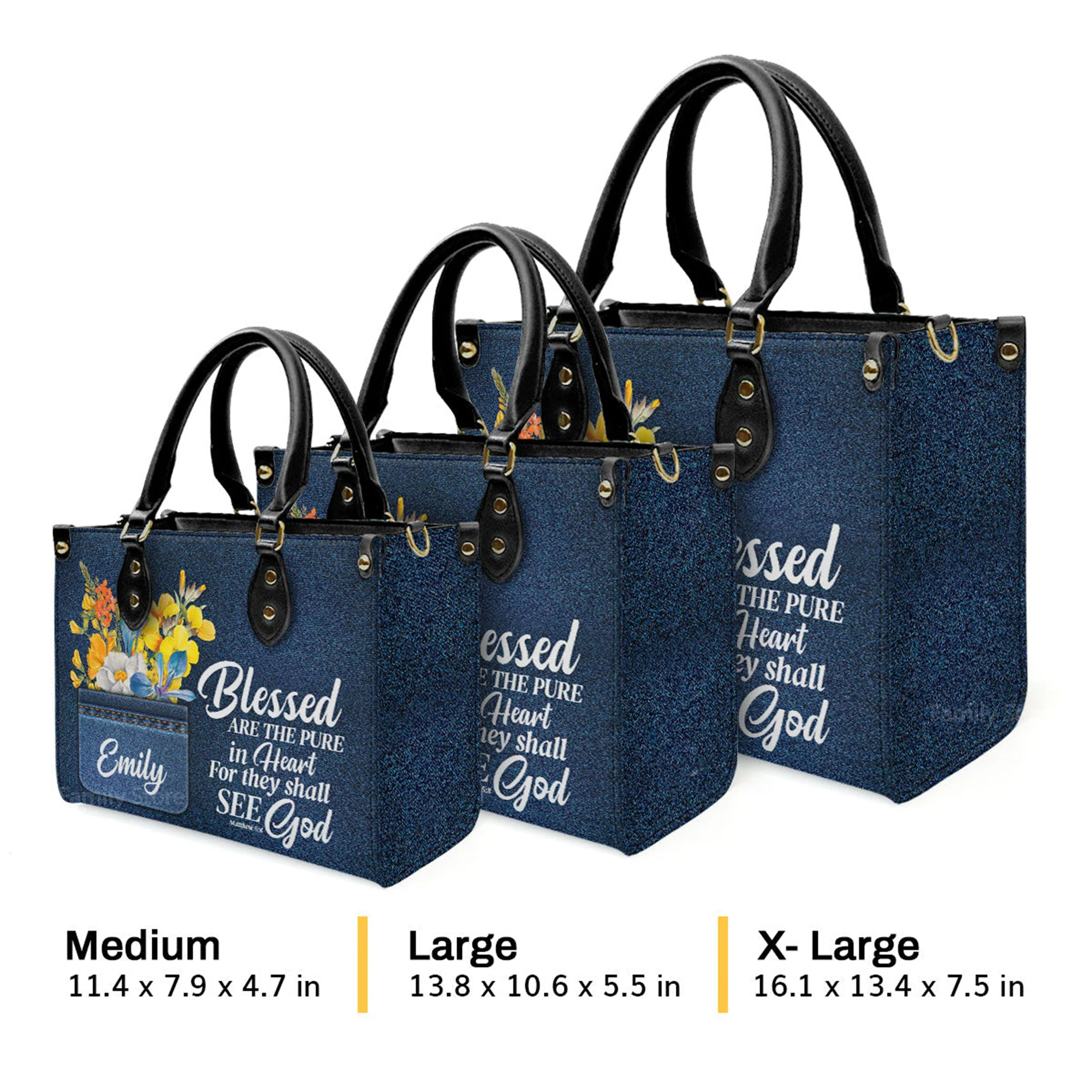 Blessed Are The Pure In Heart Matthew 58 Spiritual - Unique Personalized Leather Handbag - AT4080927 - Image 4