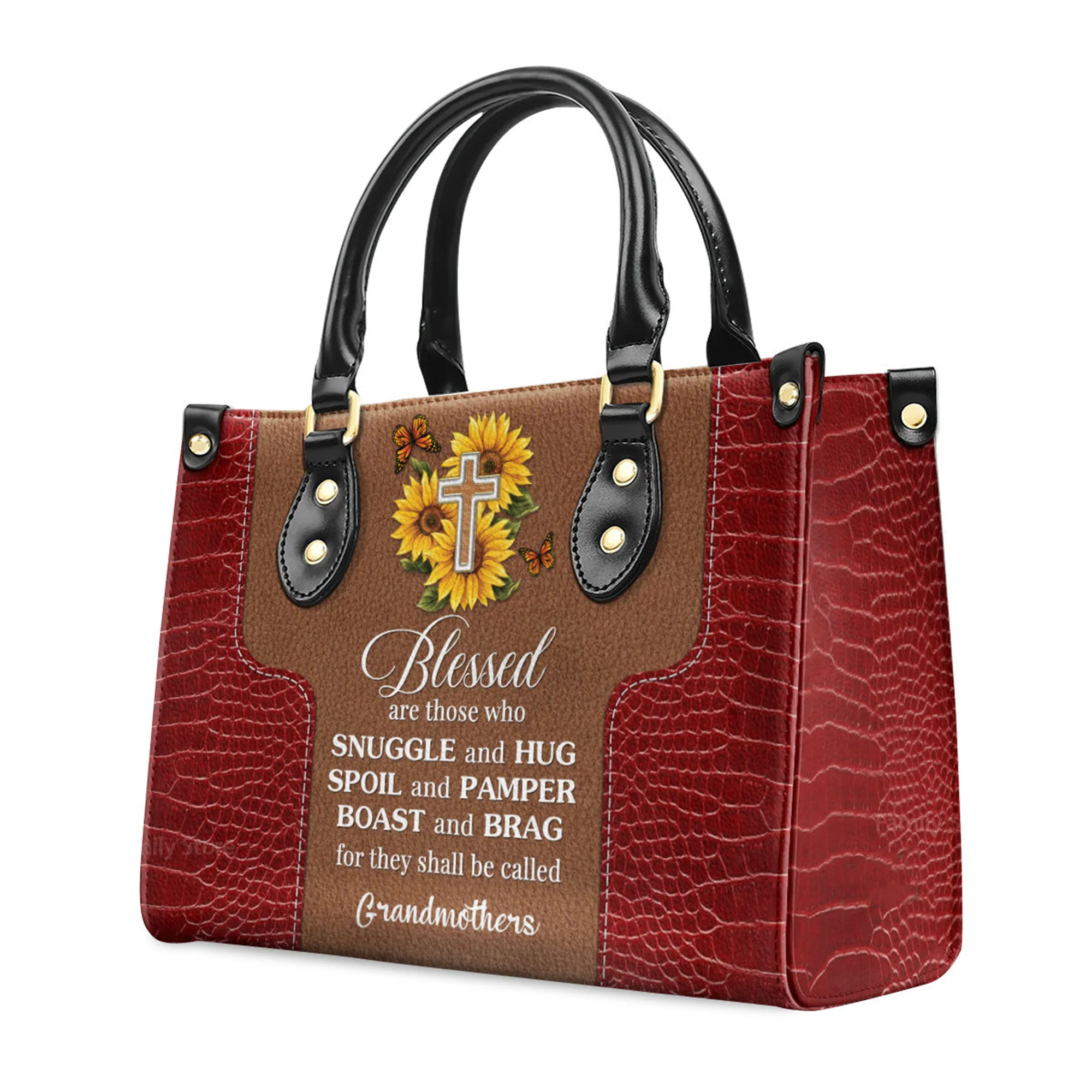 Blessed Are Those Who Spoil And Pamper - Thoughtful Gift For Christians - Personalized Leather Handbag With Handle - AT4081335 - Image 3