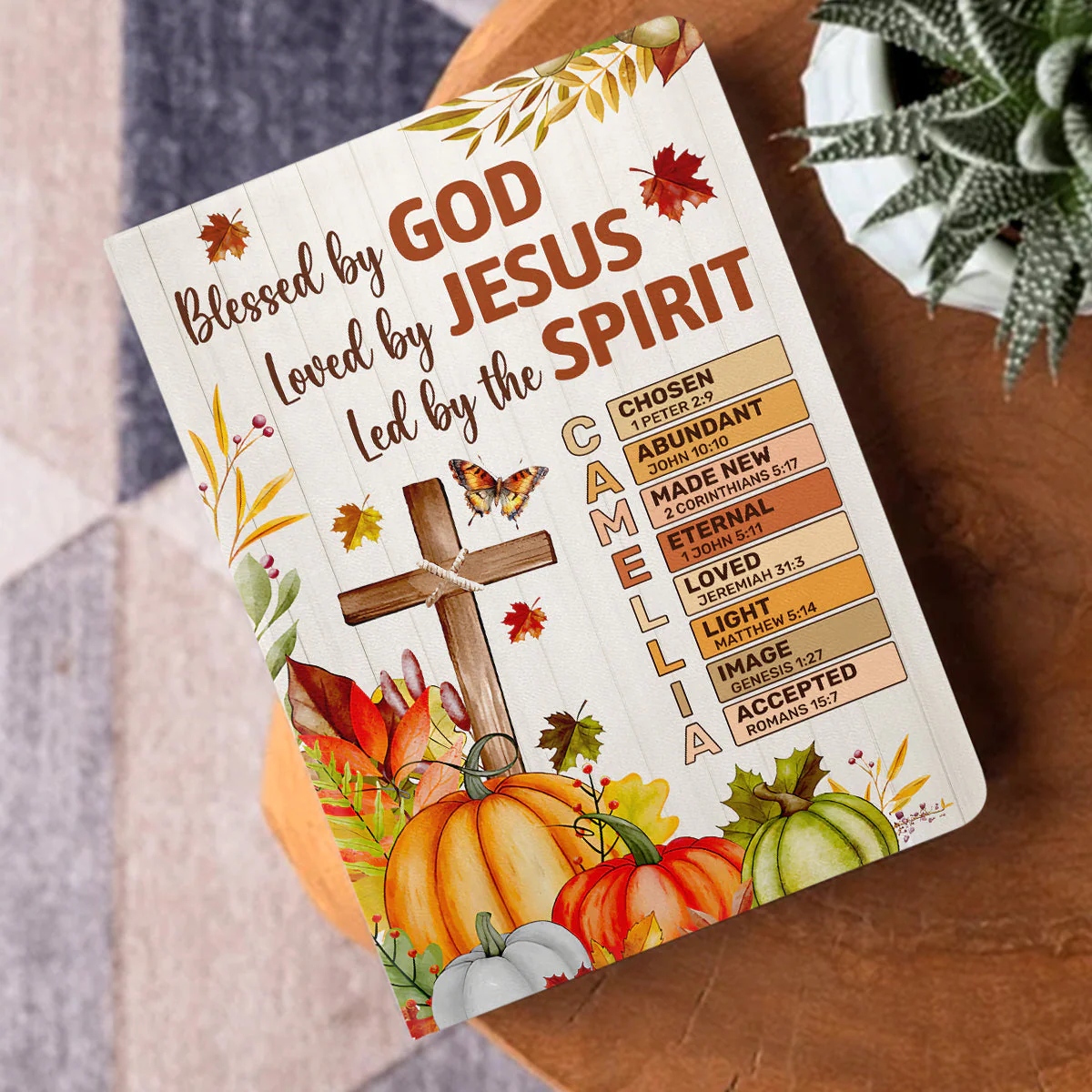 Blessed By God - Personalized Leather Cover Notebook TD118 - Image 3