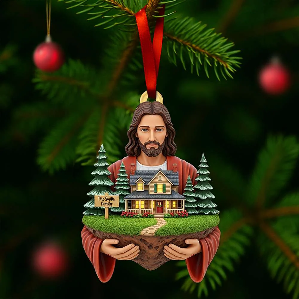Blessed Family Christmas - Personalized Acrylic Ornament - Gift For Family TD118