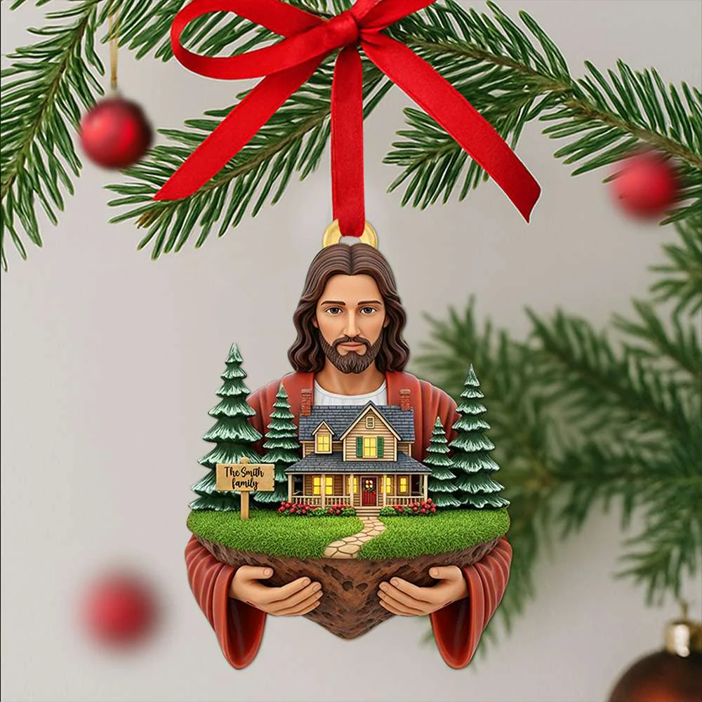 Blessed Family Christmas - Personalized Acrylic Ornament - Gift For Family TD118 - Image 2