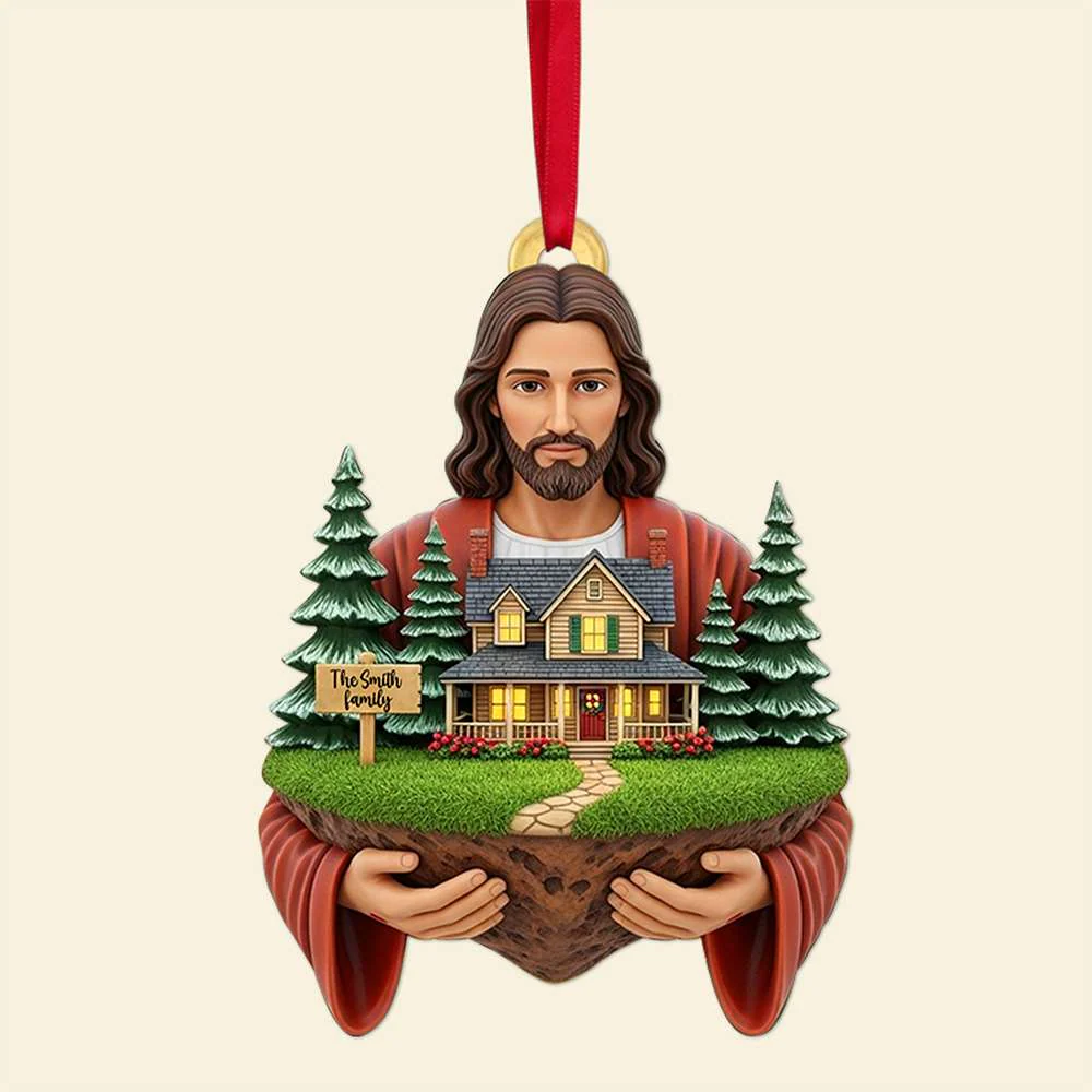 Blessed Family Christmas - Personalized Acrylic Ornament - Gift For Family TD118 - Image 3