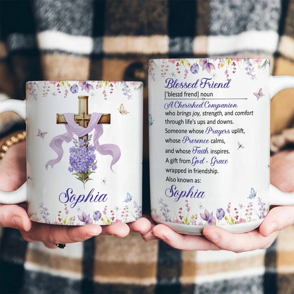 Blessed Friend - Personalized Mug - Christian Gift For Friend BA01 - Image 3