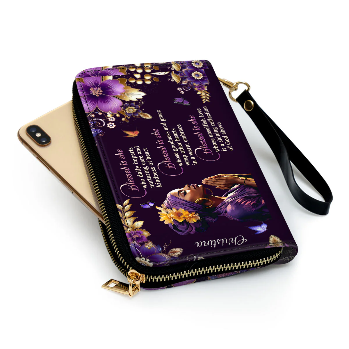 Blessed Is She - Scripture Gifts For Women Of God - Personalized Leather Long Wallets - AT4080956 - Image 5
