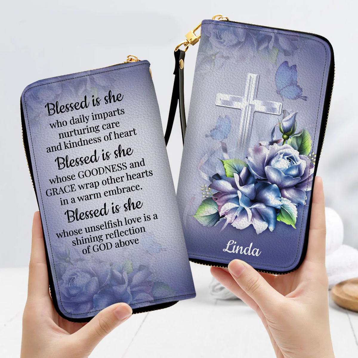 Blessed Is She Who Daily Imparts Nurturing Care And Kindness Of Heart - Personalized Leather Bag Free Wallet Deal AT4080729 - Image 4