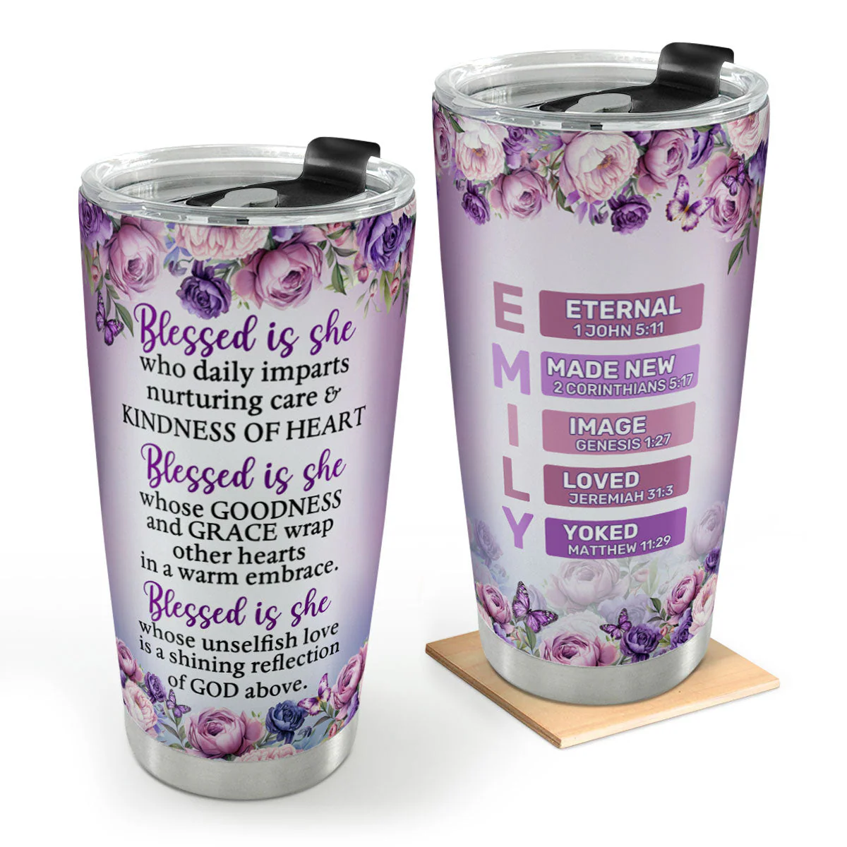 Blessed Is She Who Daily Imparts - Personalized Stainless Steel Tumbler - Gift For Her | HN02