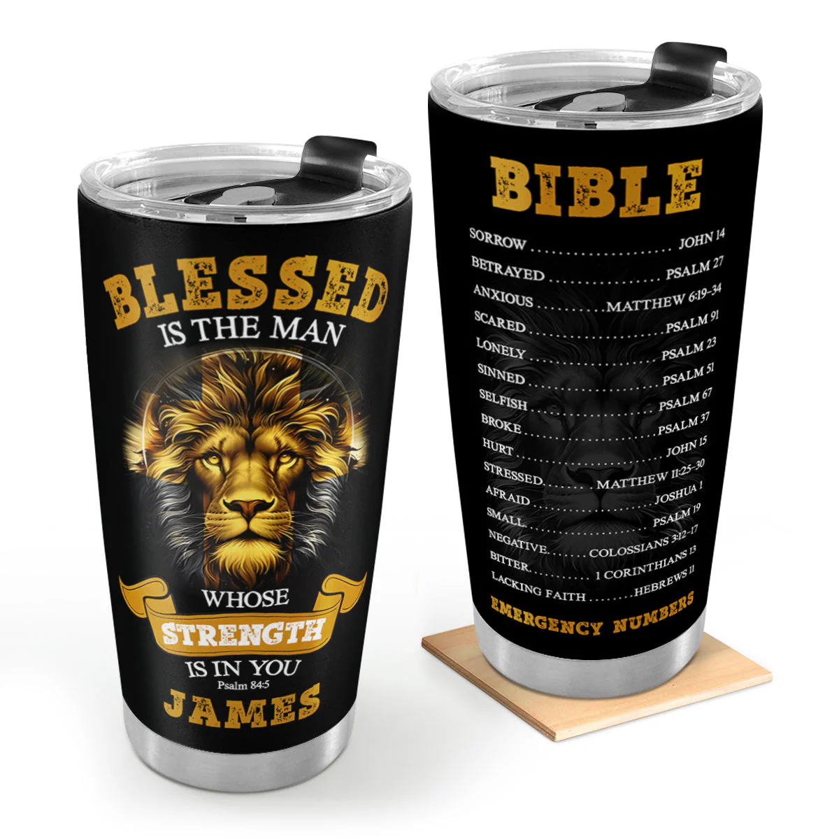 Blessed Is The Man Whose Strength Is In You - Personalized Stainless Steel Tumbler TD118