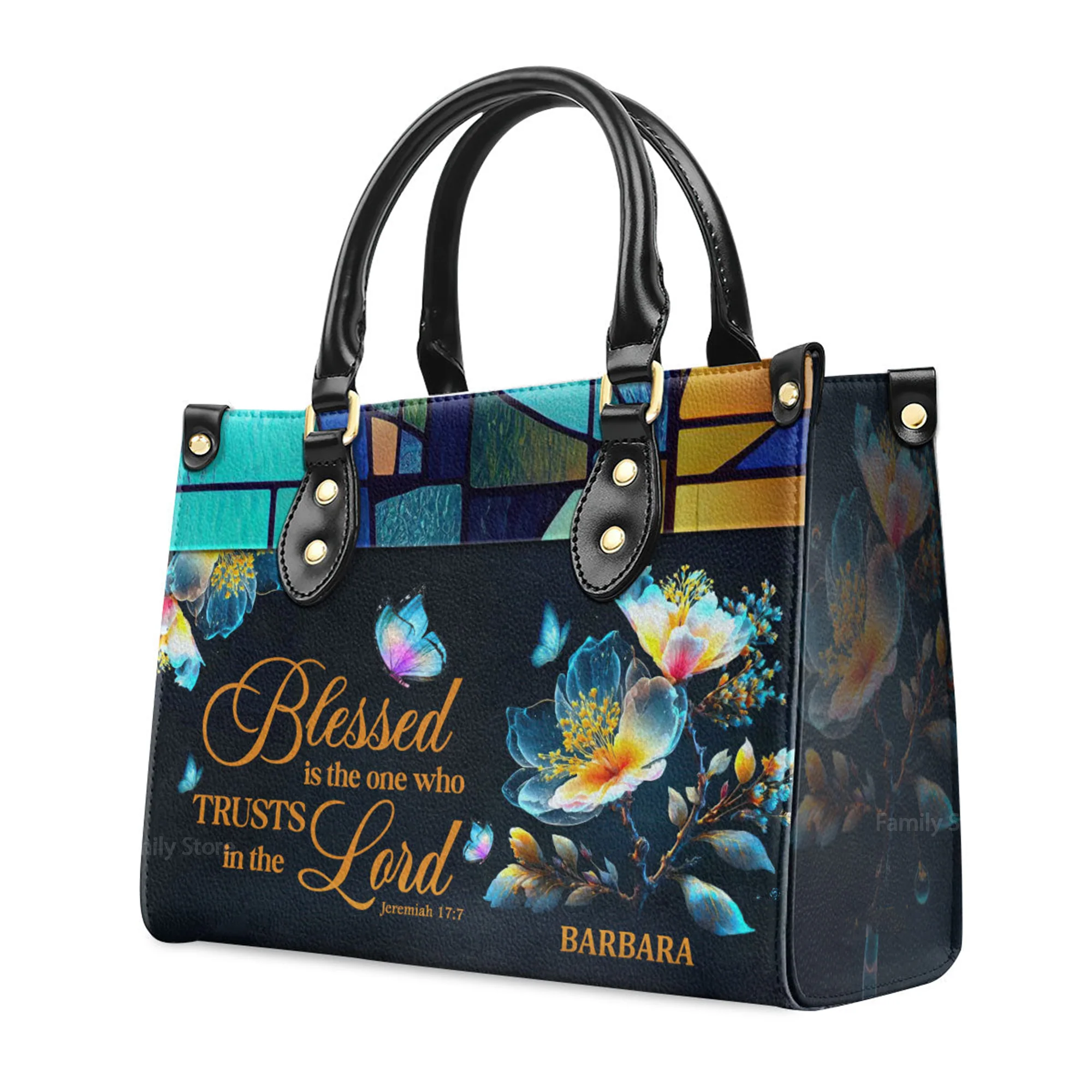 Blessed Is The One Who Trusts In The Lord Jeremiah 177 Spiritual - Unique Personalized Leather Handbag - AT4080928 - Image 3