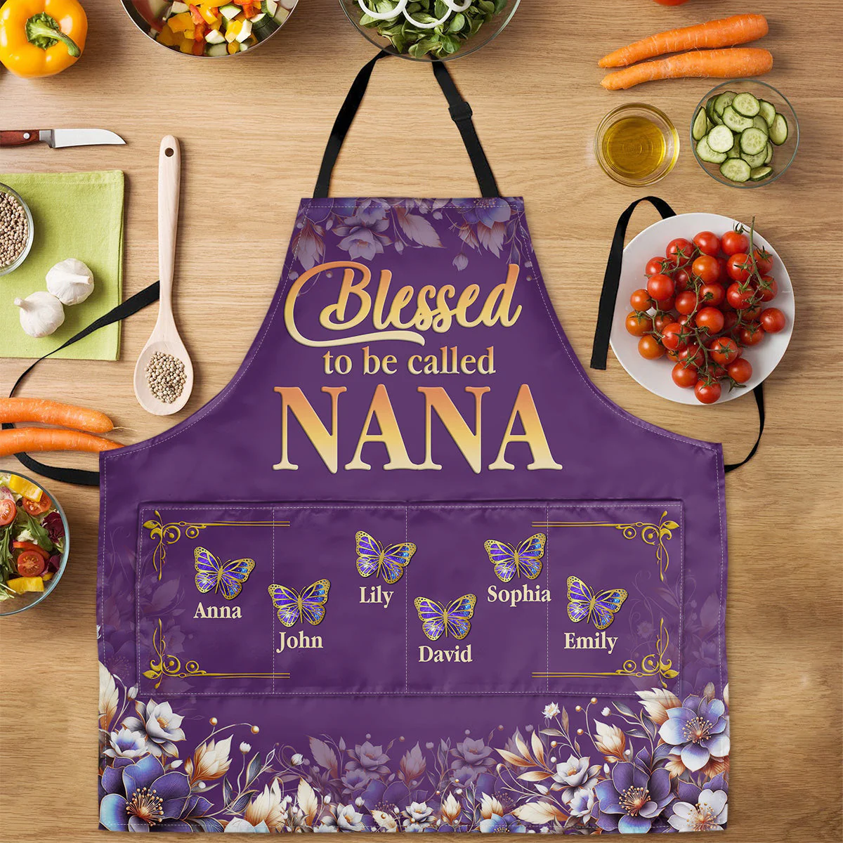 Blessed To Be Called - Personalized Apron With Pocket - Gift For Mom, Grandma