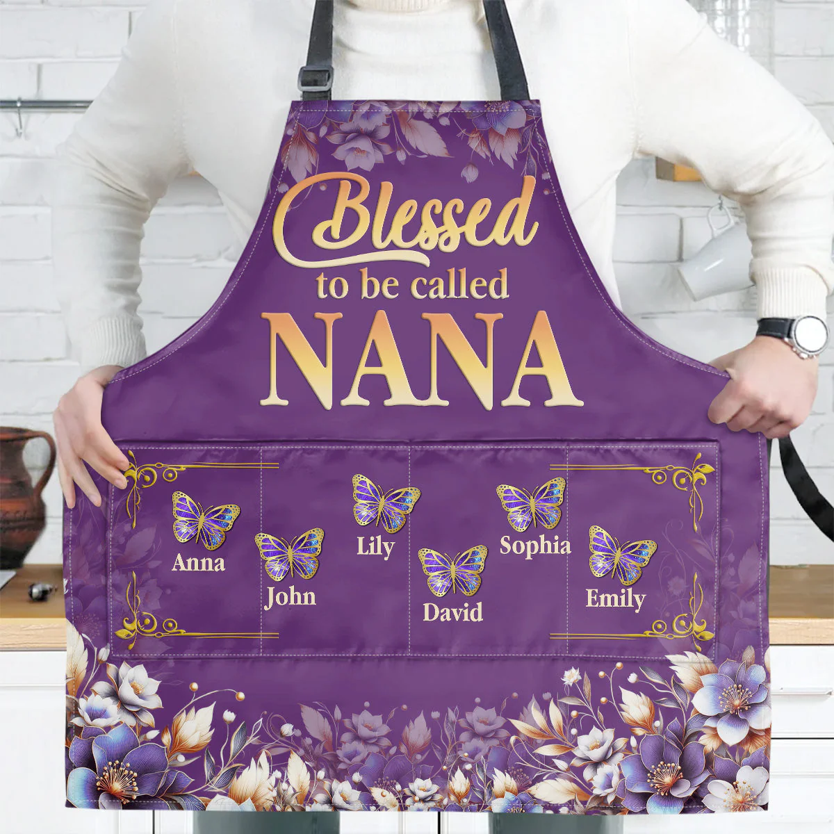 Blessed To Be Called - Personalized Apron With Pocket - Gift For Mom, Grandma - Image 4