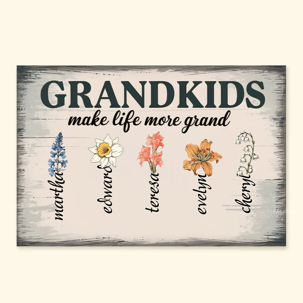 Blessed With Grandkids, Blessed With Love  - Personalized Poster Canvas - Gift For Mom, Grandma, Mothers Day | CL47 NA94 - Image 4