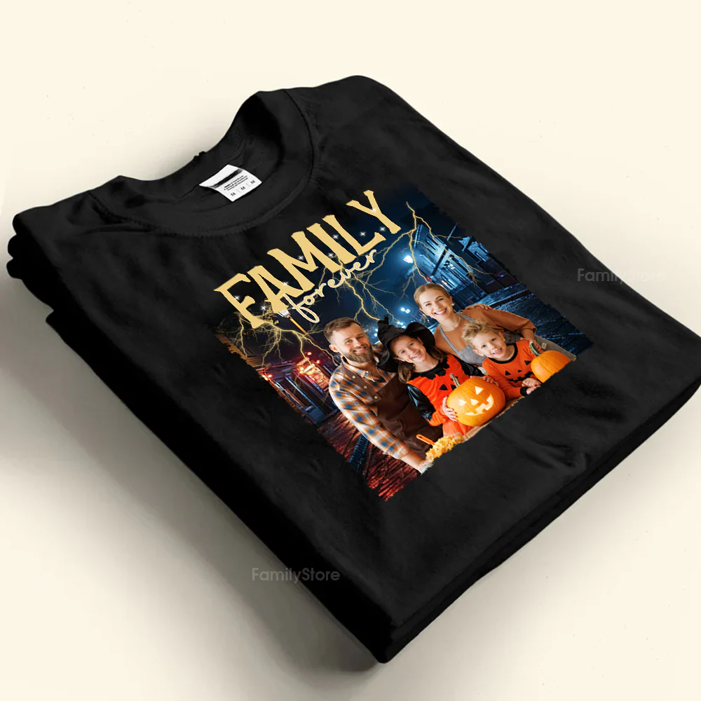 Blue And Red Light Hong Kong Family Forever - Gift For Family Members, Friends - Personalized Shirt NA94 - Image 4
