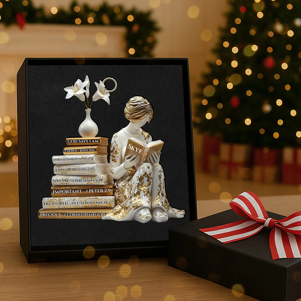 Book Girl Christian Bible Verse - Personalized Acrylic Ornament - Gifts For Book Lovers - Image 3
