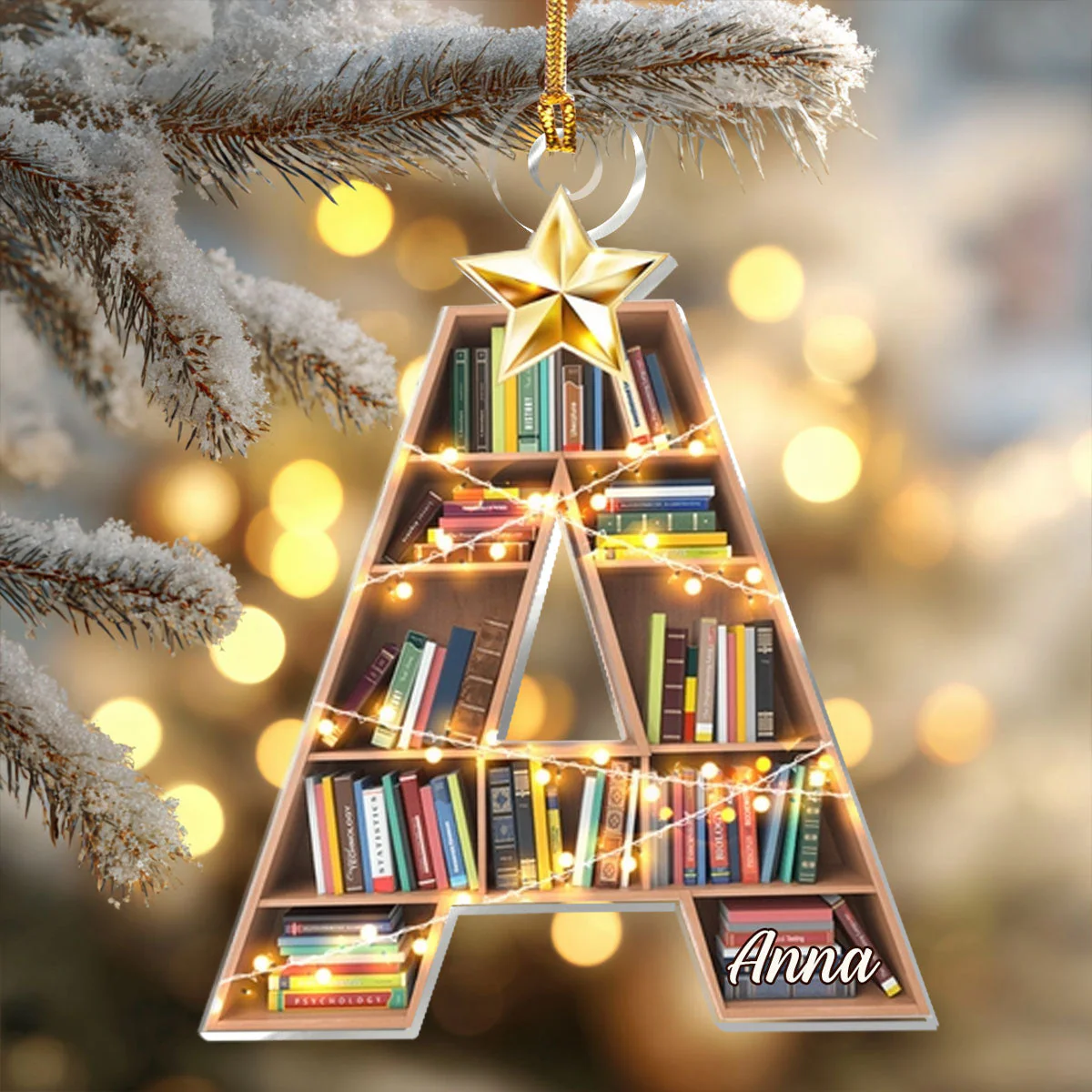 Book Lovers' Alphabets - Personalized Acrylic Ornament - Christmas Gift For Book Lovers HH01