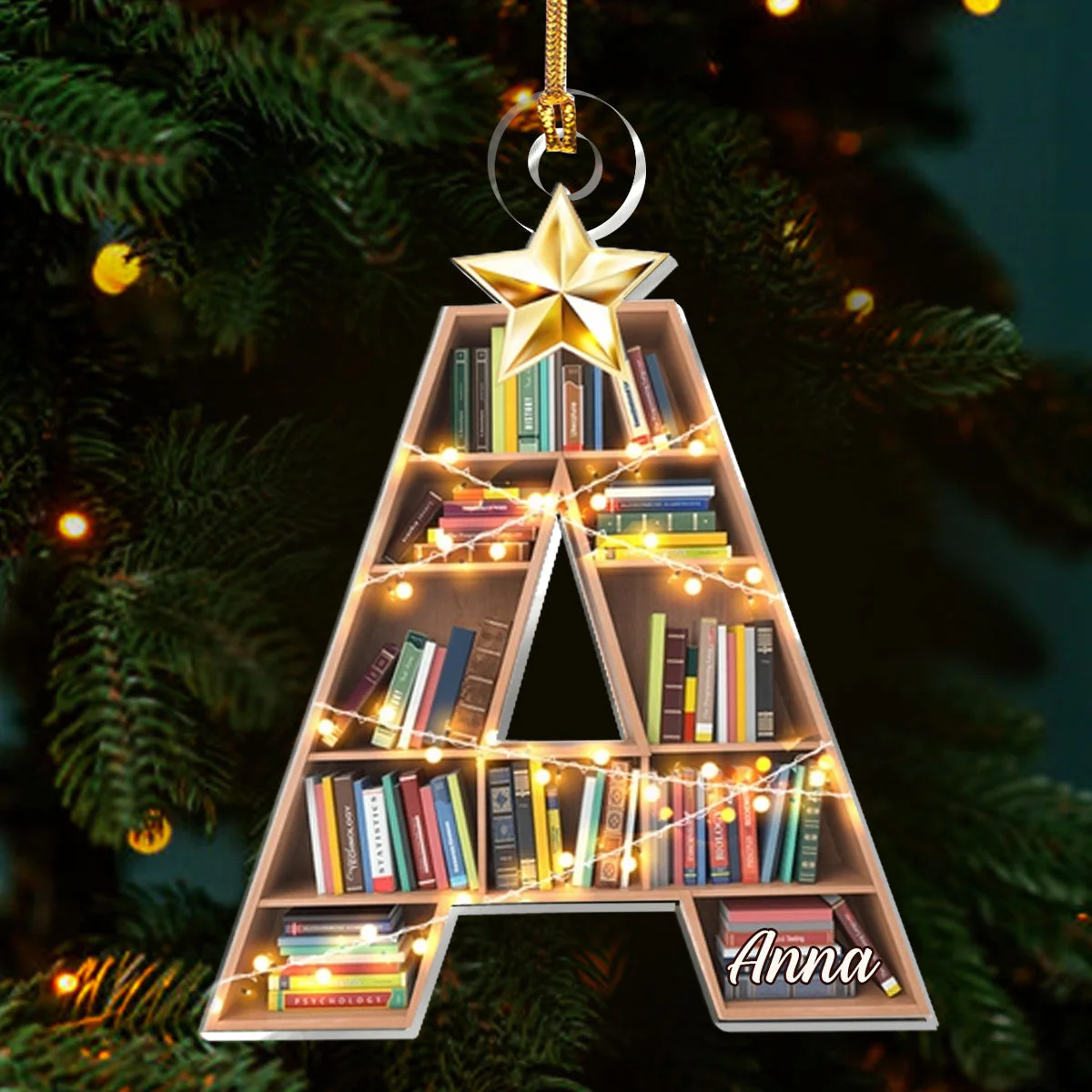 Book Lovers' Alphabets - Personalized Acrylic Ornament - Christmas Gift For Book Lovers HH01 - Image 3