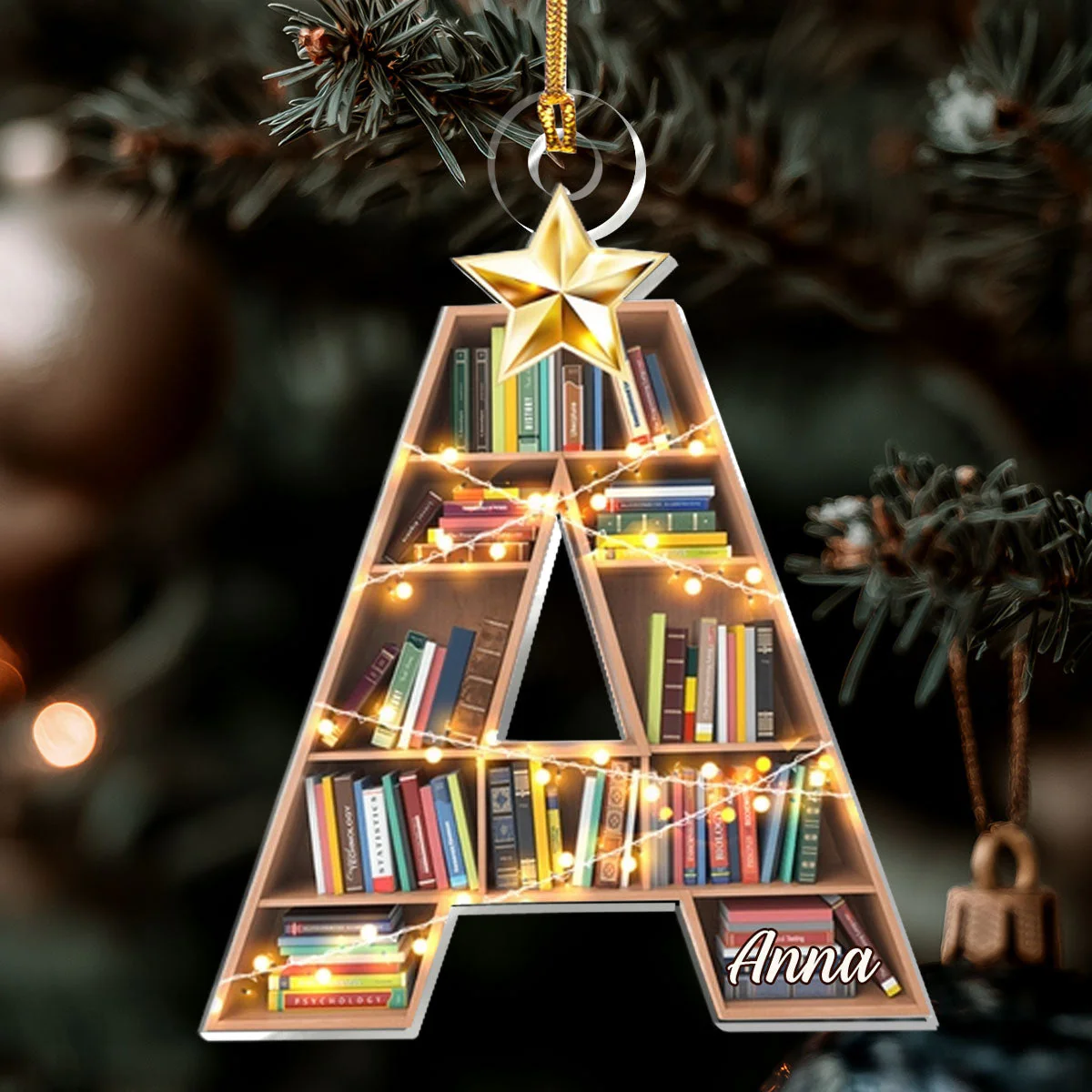 Book Lovers' Alphabets - Personalized Acrylic Ornament - Christmas Gift For Book Lovers HH01 - Image 6