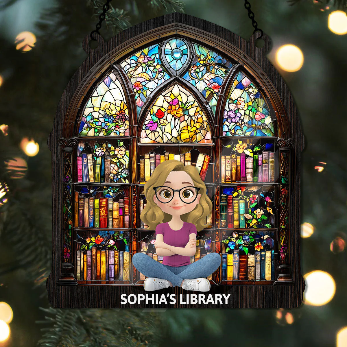 Book Lovers' Haven - Personalized Window Hanging Suncatcher - Gift For Book Lover CLB2 - Image 6