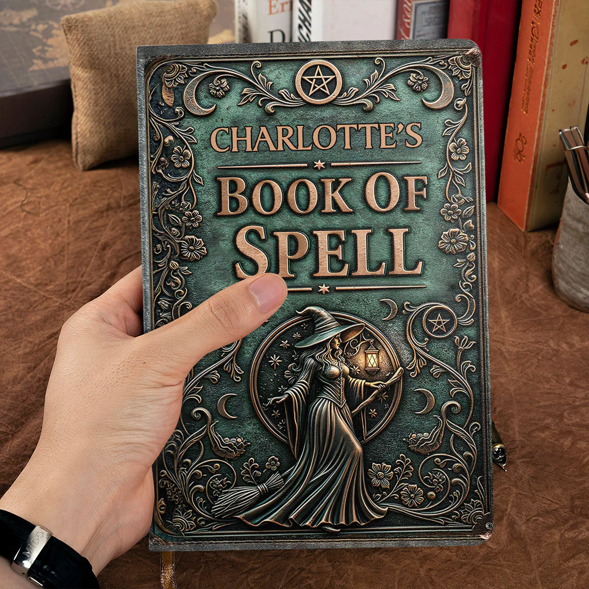 Book Of Spell - Personalized Leather Cover Notebook - Gift For Book Lovers, Readers HH01 - Image 2