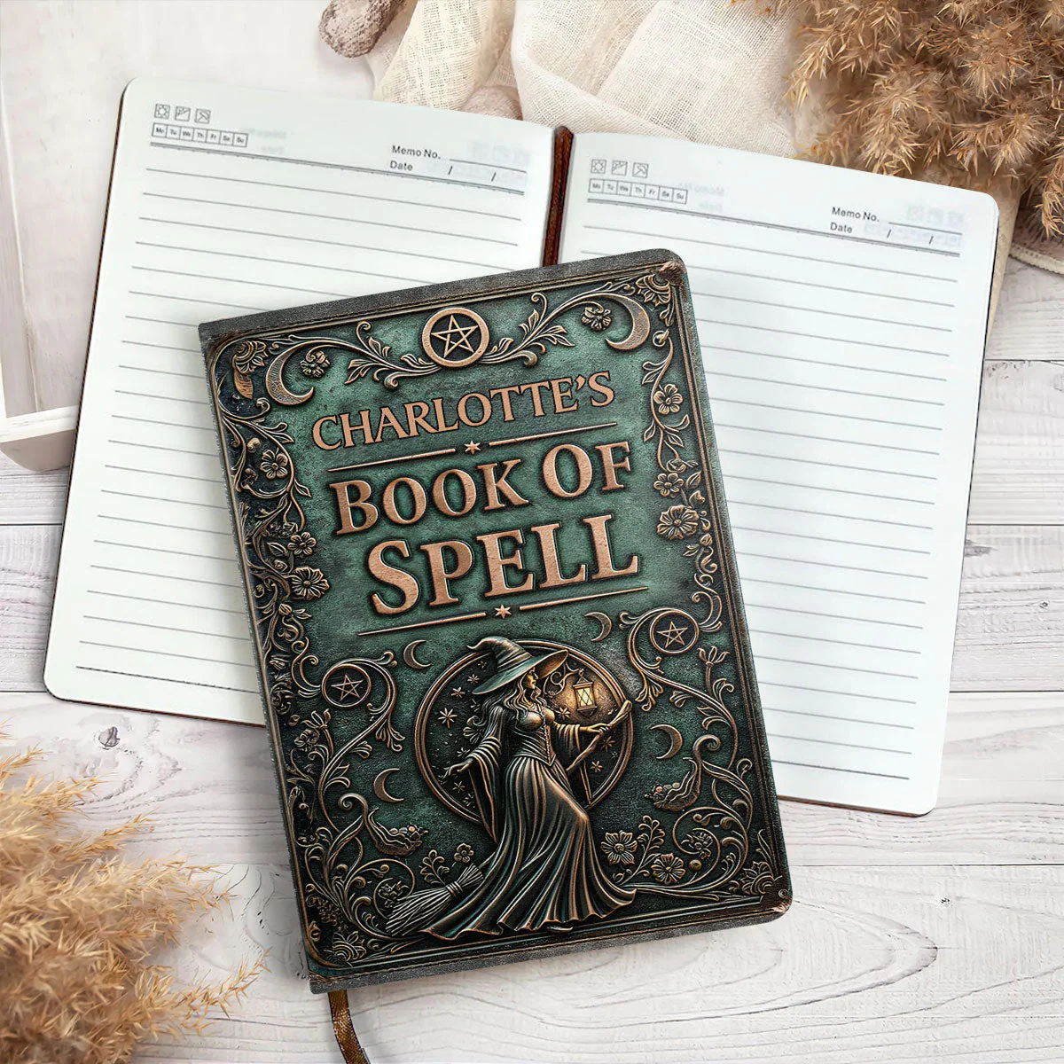 Book Of Spell - Personalized Leather Cover Notebook - Gift For Book Lovers, Readers HH01 - Image 4