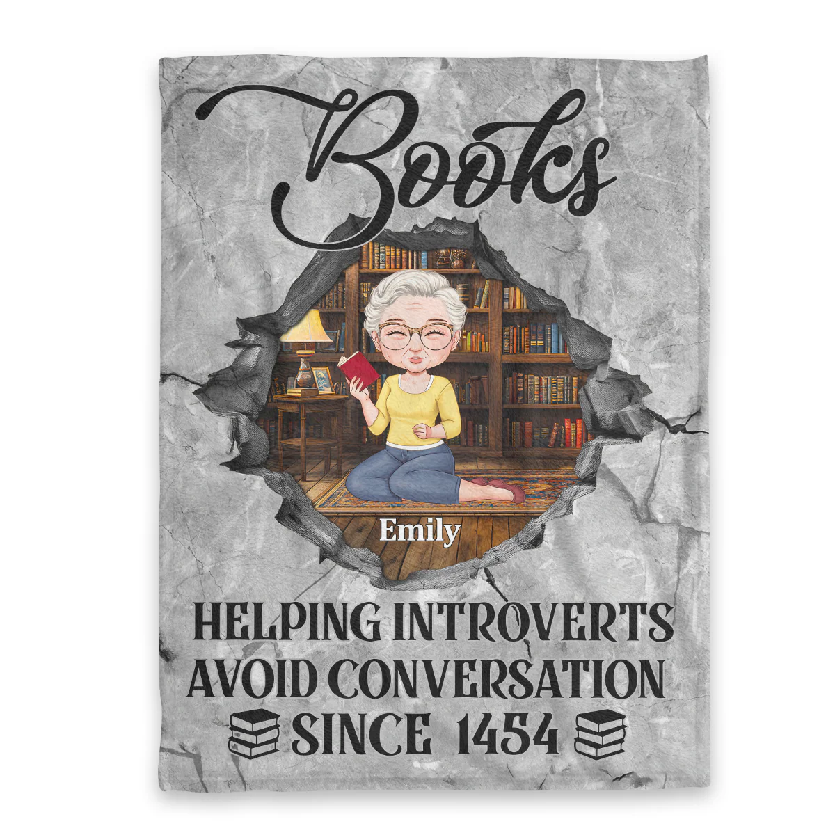 Books Helping Introverts Avoid Conversation Since 1454 - Personalized Blanket - Gift For Book Lover, Reader, Her | CLB1 HH01 - Image 3