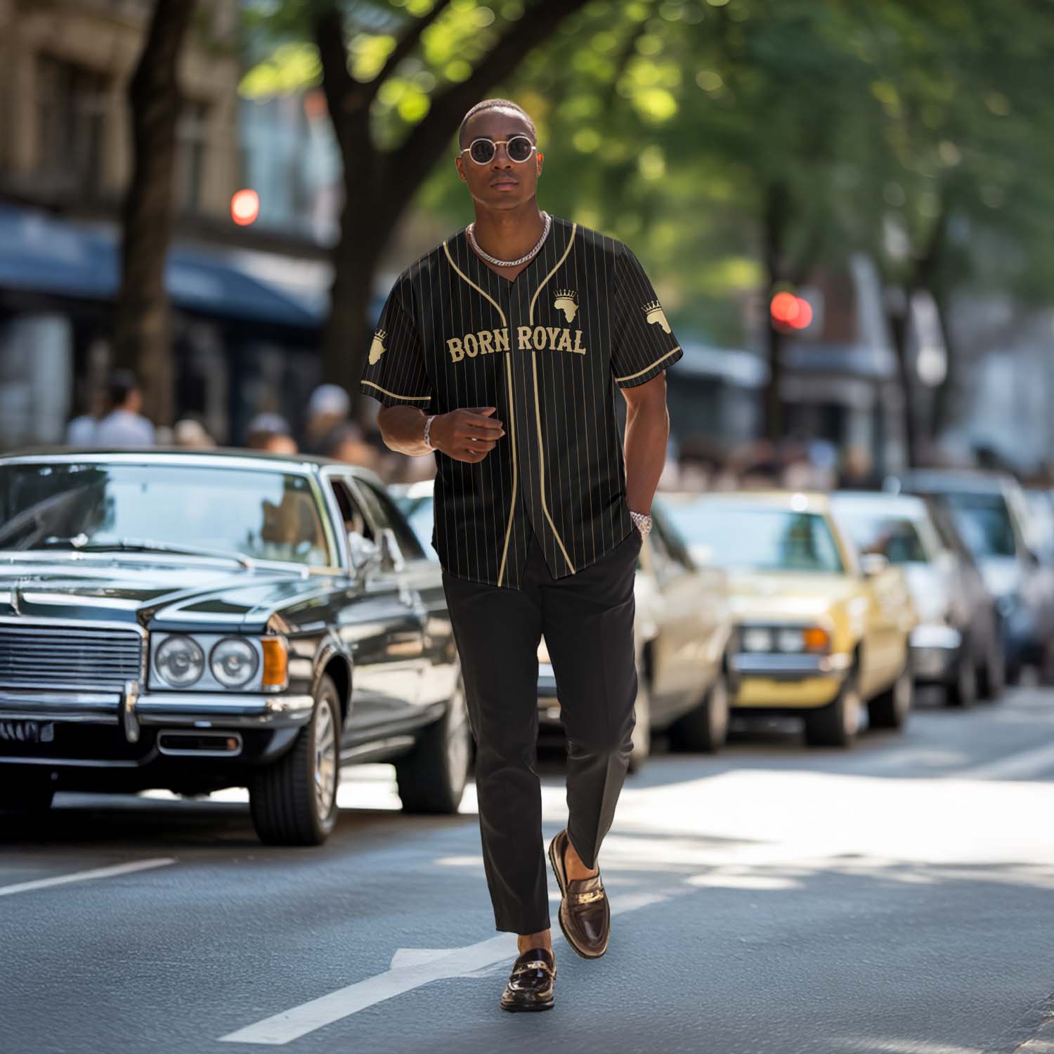 Born Royal - African American Baseball Jersey - Gift for Black Dad, Grandpa, Husband - Image 3