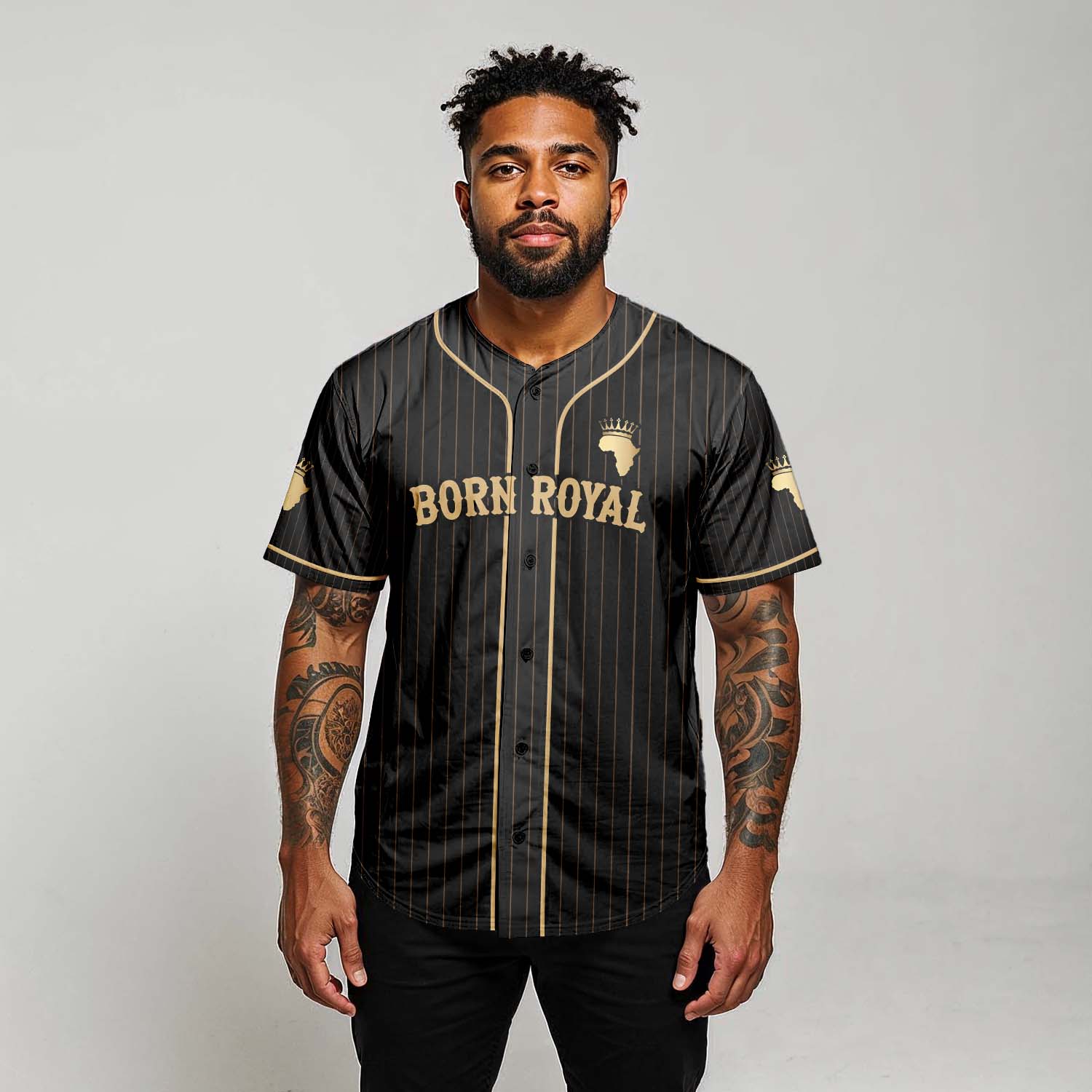 Born Royal - African American Baseball Jersey - Gift for Black Dad, Grandpa, Husband - Image 4