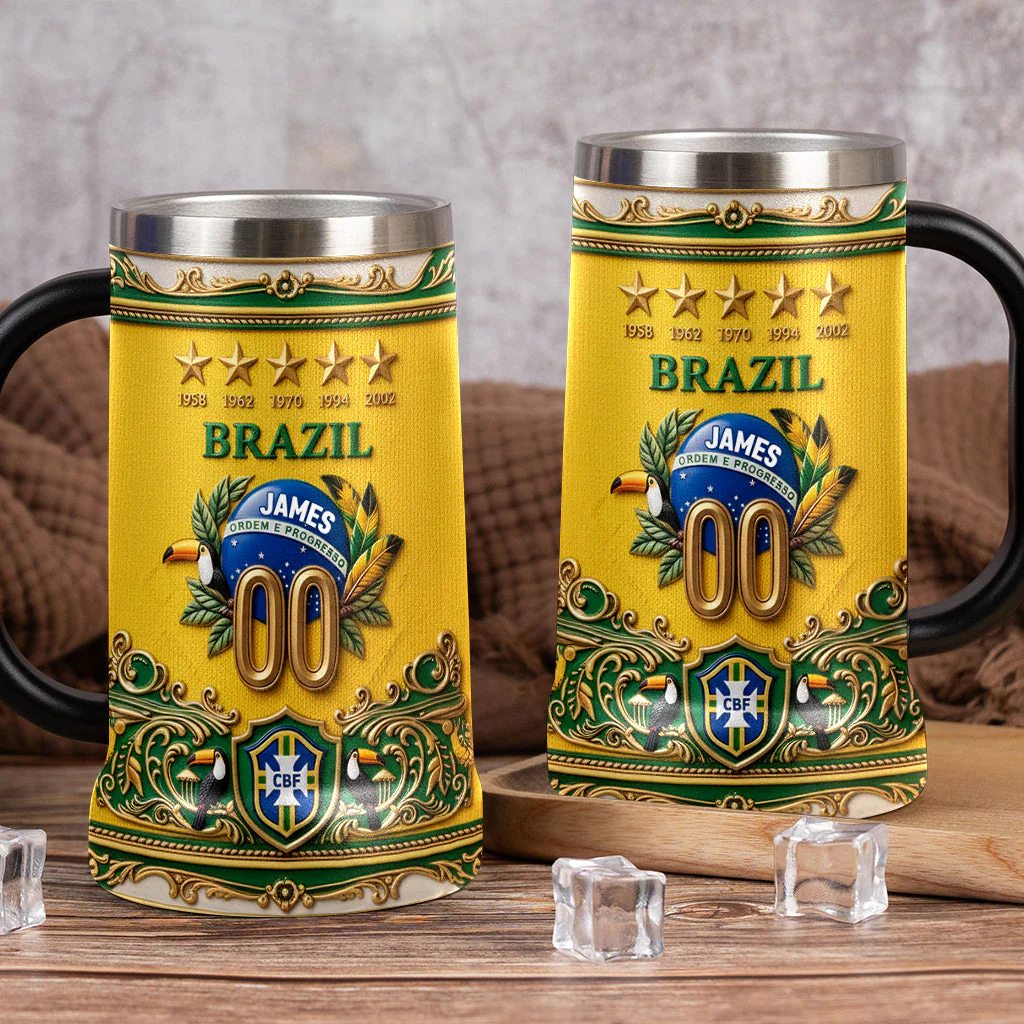 Brazil 2026 Global Soccer Championship - Personalized Beer Stein - Gift For Football Lovers, Sport Fans - Image 2