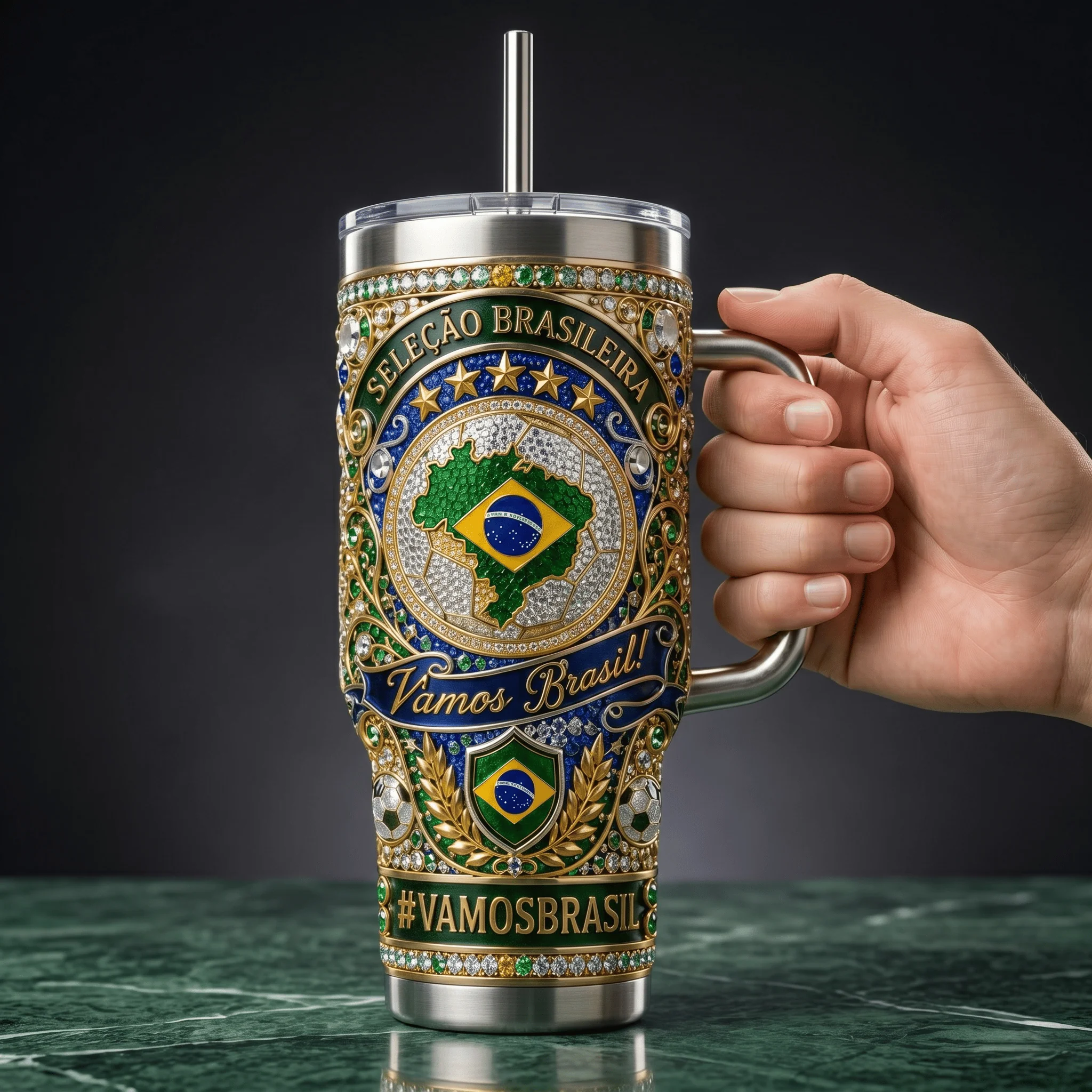 Brazil Soccer Championship 2026 Tumbler With Straw - Gift For Sport Lovers - Image 3