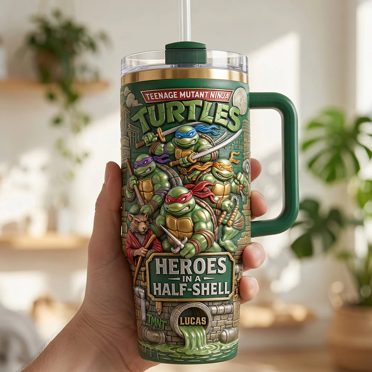 Break Out Sewer - Personalized Tumbler With Handle - Gift For Movie Fans - Image 2