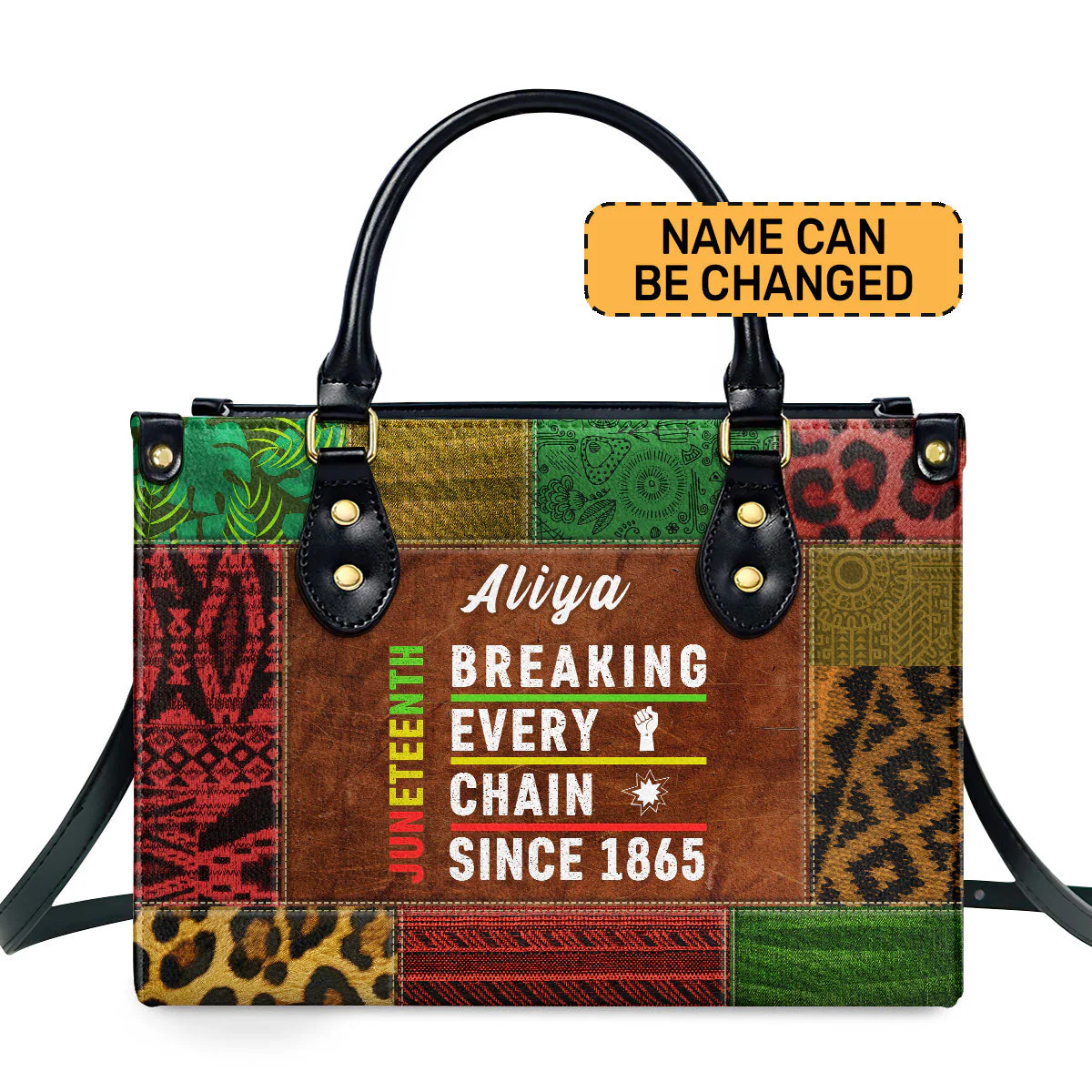 Breaking Every Chain 1865 - Personalized Juneteenth Leather Handbag - Gift For Black Pride, Her HD95