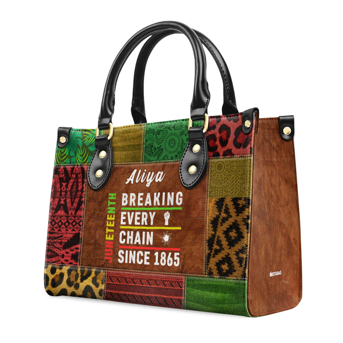Breaking Every Chain 1865 - Personalized Juneteenth Leather Handbag - Gift For Black Pride, Her HD95 - Image 4