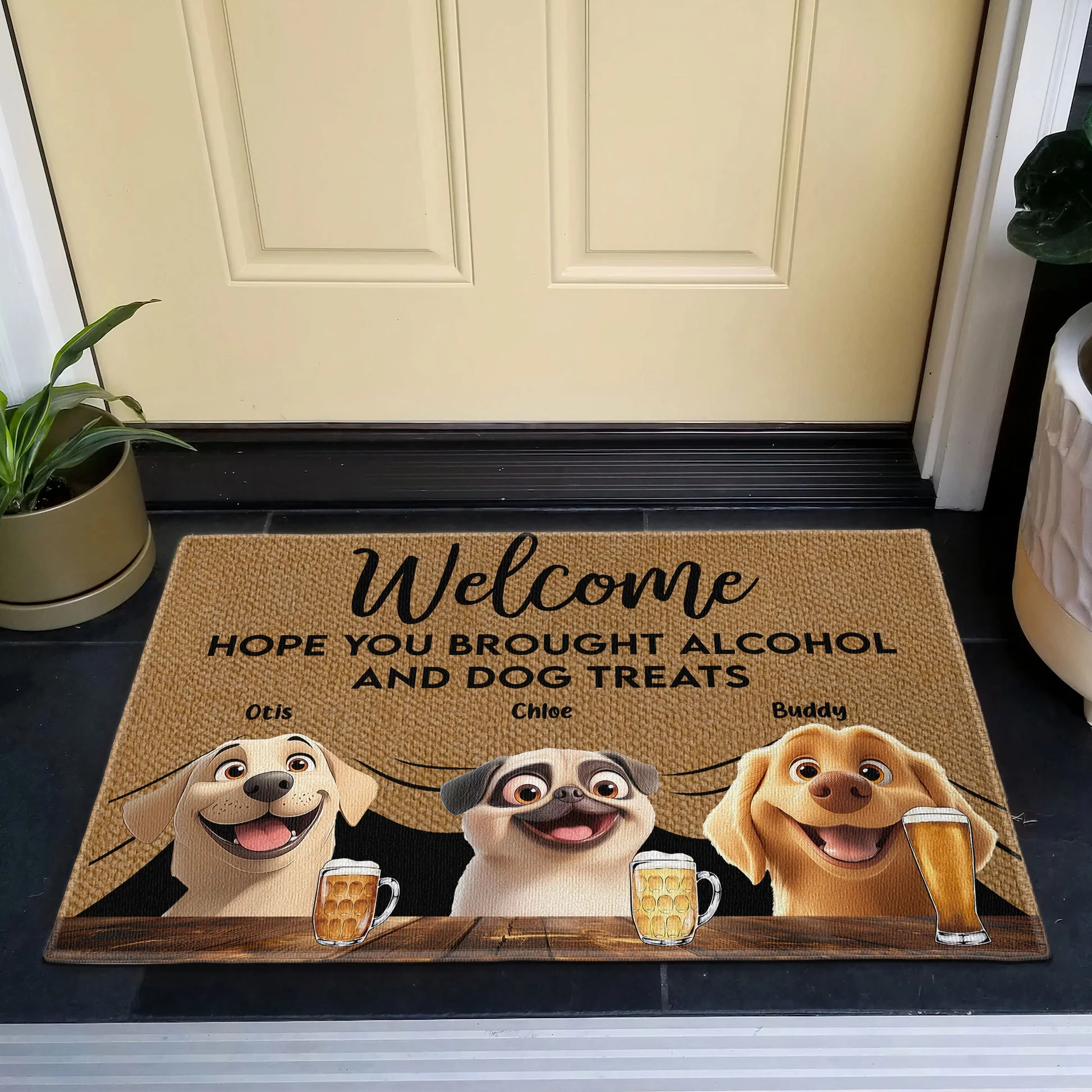Brought Alcohol And Dog Treats - Personalized Doormat - Gift for Pet Owners, Pet Lovers, Dog Mom, Dog Dad | CLP15 NH96 - Image 7