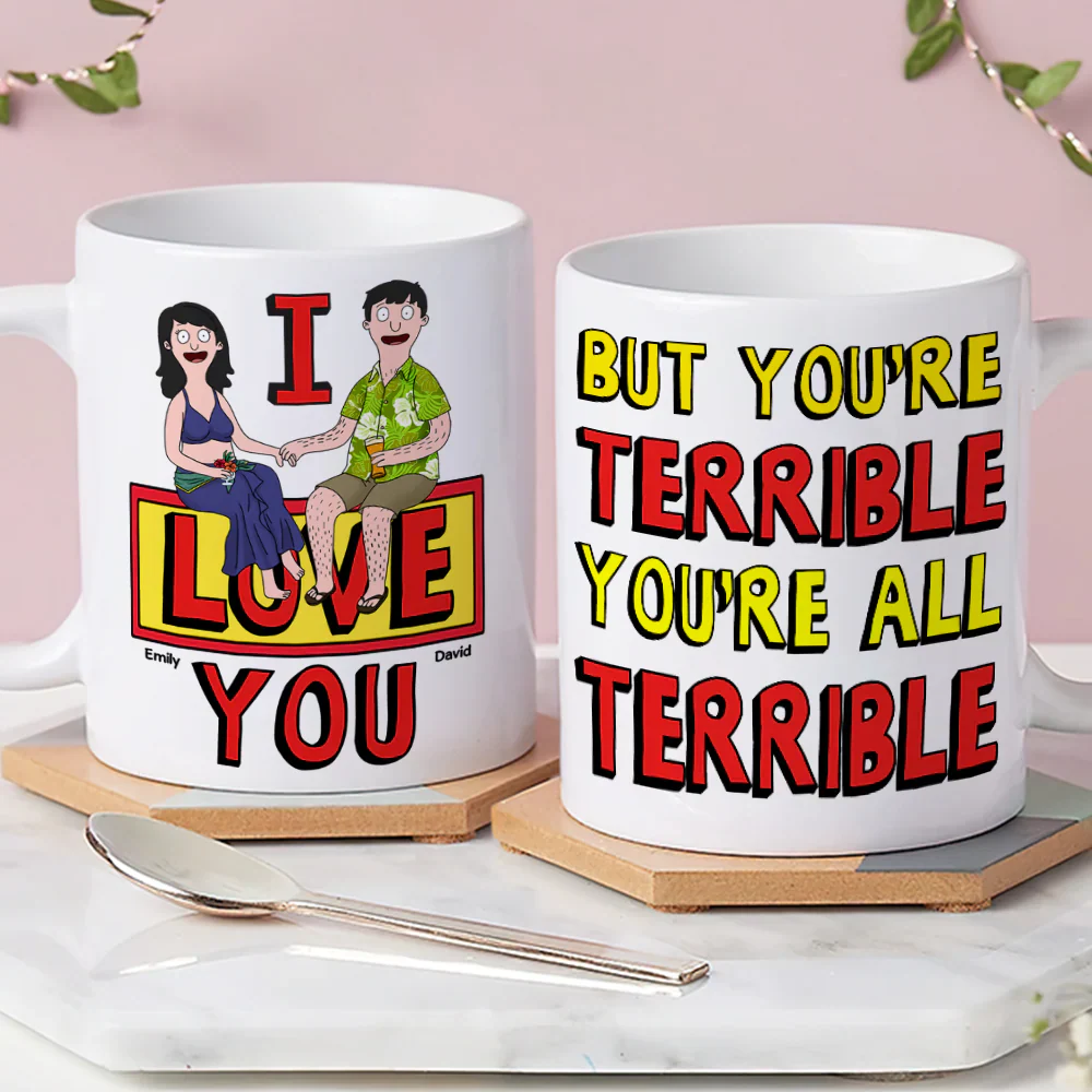 Burger Couple Funny- Personalized Mug - Gift For Couple, Husband Wife, Anniversary | CL55 - Image 2