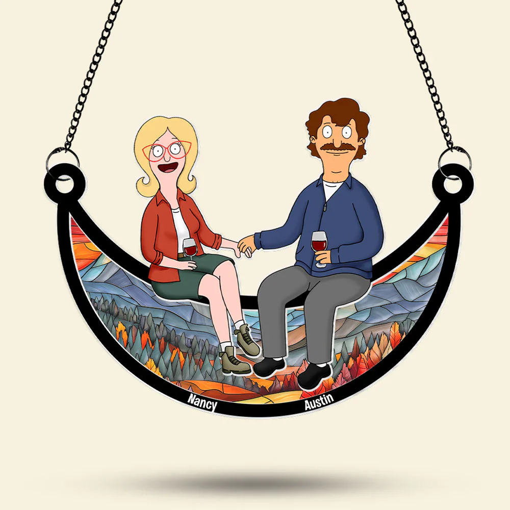 Burger Couple I Love You Forever - Personalized Window Hanging Suncatcher Ornament - Gift For Couple, Husband Wife, Anniversary | CL55 - Image 3