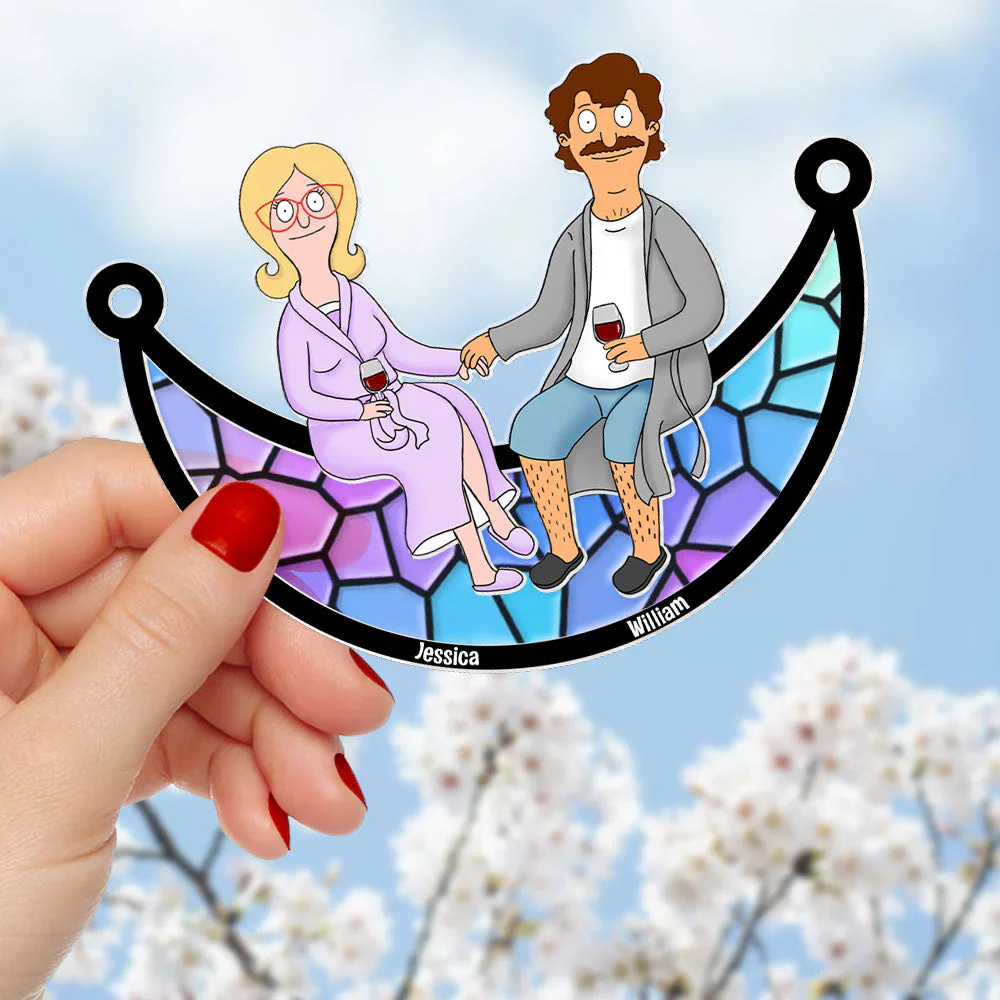 Burger Couple I Love You Forever - Personalized Window Hanging Suncatcher Ornament - Gift For Couple, Husband Wife, Anniversary | CL55 - Image 5