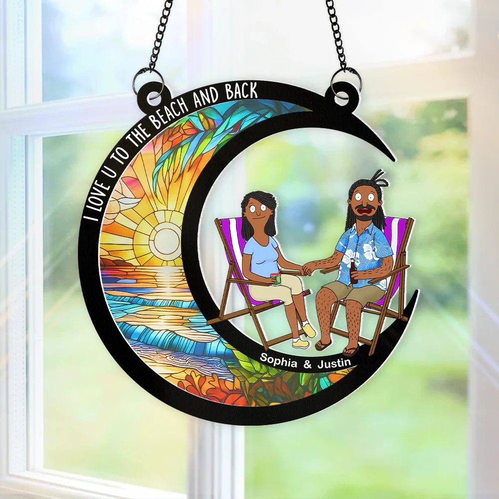 Burger Couple I Love You - Personalized Window Hanging Suncatcher Ornament - Gift For Couple, Husband Wife, Anniversary | CL55 - Image 4