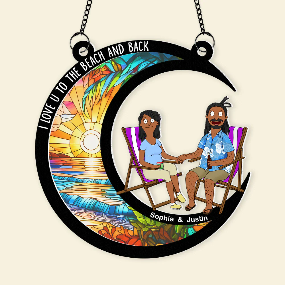 Burger Couple I Love You - Personalized Window Hanging Suncatcher Ornament - Gift For Couple, Husband Wife, Anniversary | CL55 - Image 5