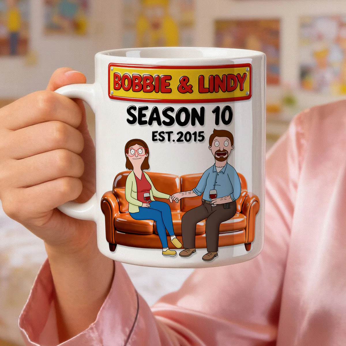 Burger Couple - Personalized 3D Inflated Effect Ceramic Mug - Gift For Couples | CL55 NL122 - Image 3