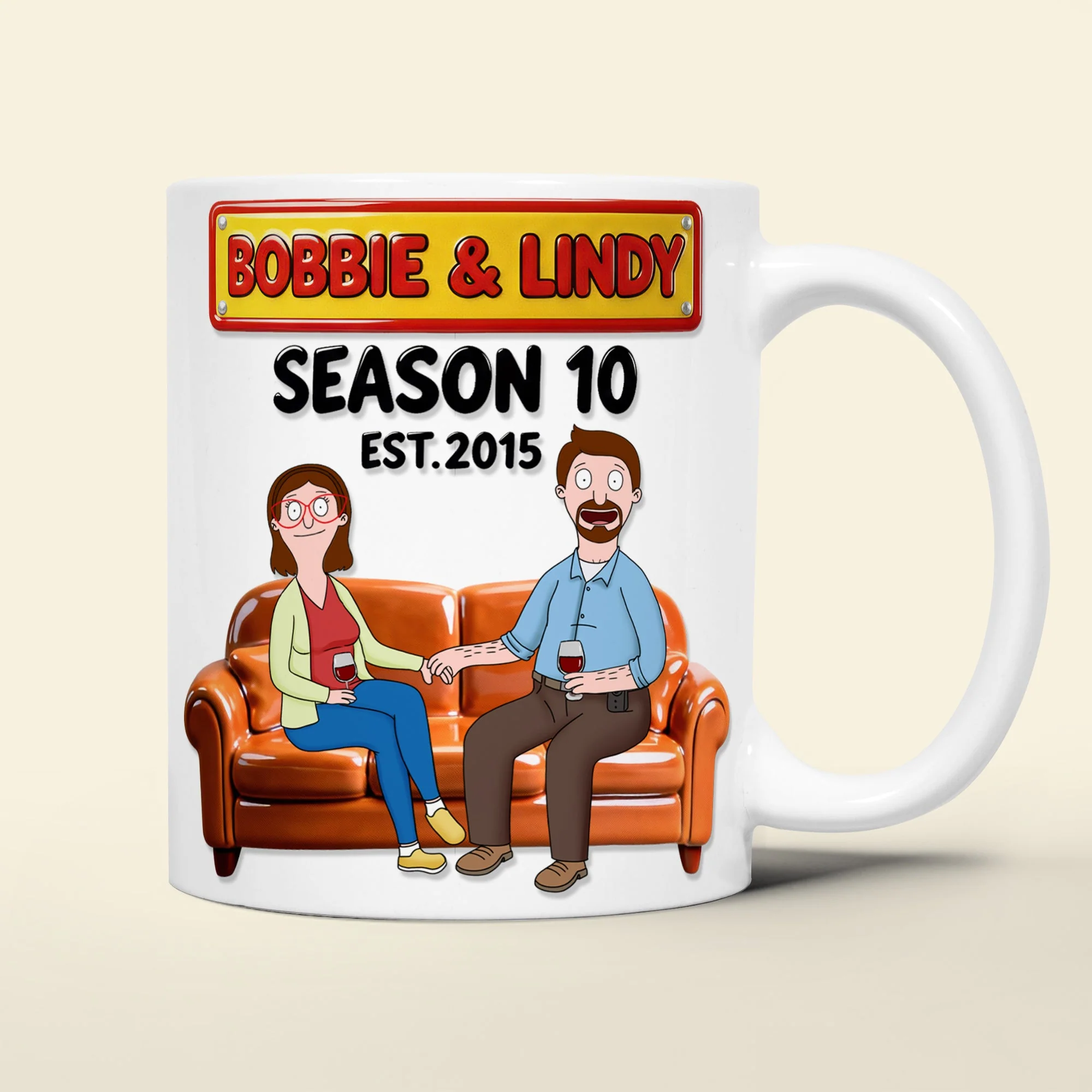 Burger Couple - Personalized 3D Inflated Effect Ceramic Mug - Gift For Couples | CL55 NL122 - Image 4