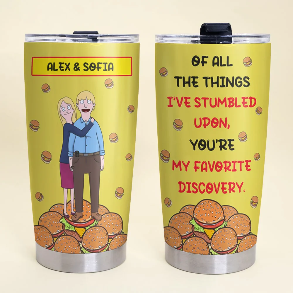 Burger Couple You're My Favorite Discovery - Personalized Tumbler - Gift For Couple, Husband Wife, Anniversary | CL55 - Image 4