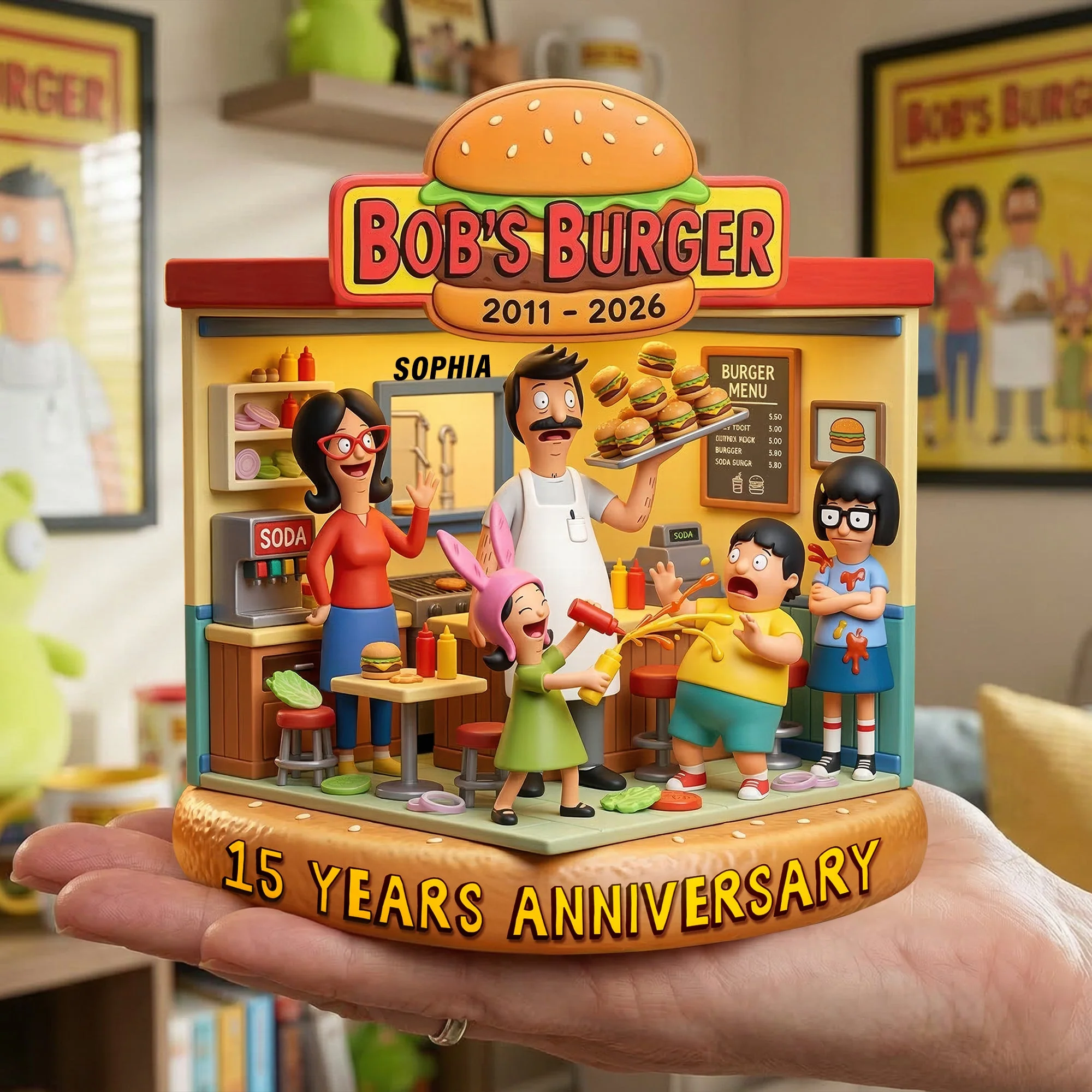 Burgers Family 15th Anniversary - Personalized Custom Shaped Acrylic Plaque - Gift For Family, Movie Fans NL122 - Image 2