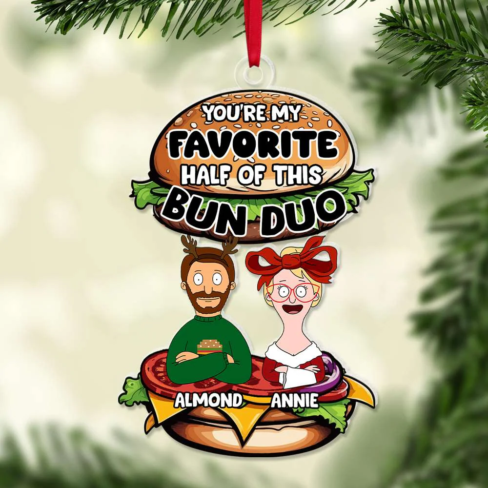 Burgers You're My Favorite - Personalized  Acrylic Ornament - Gifts For Couple | CL54 TD118 - Image 3