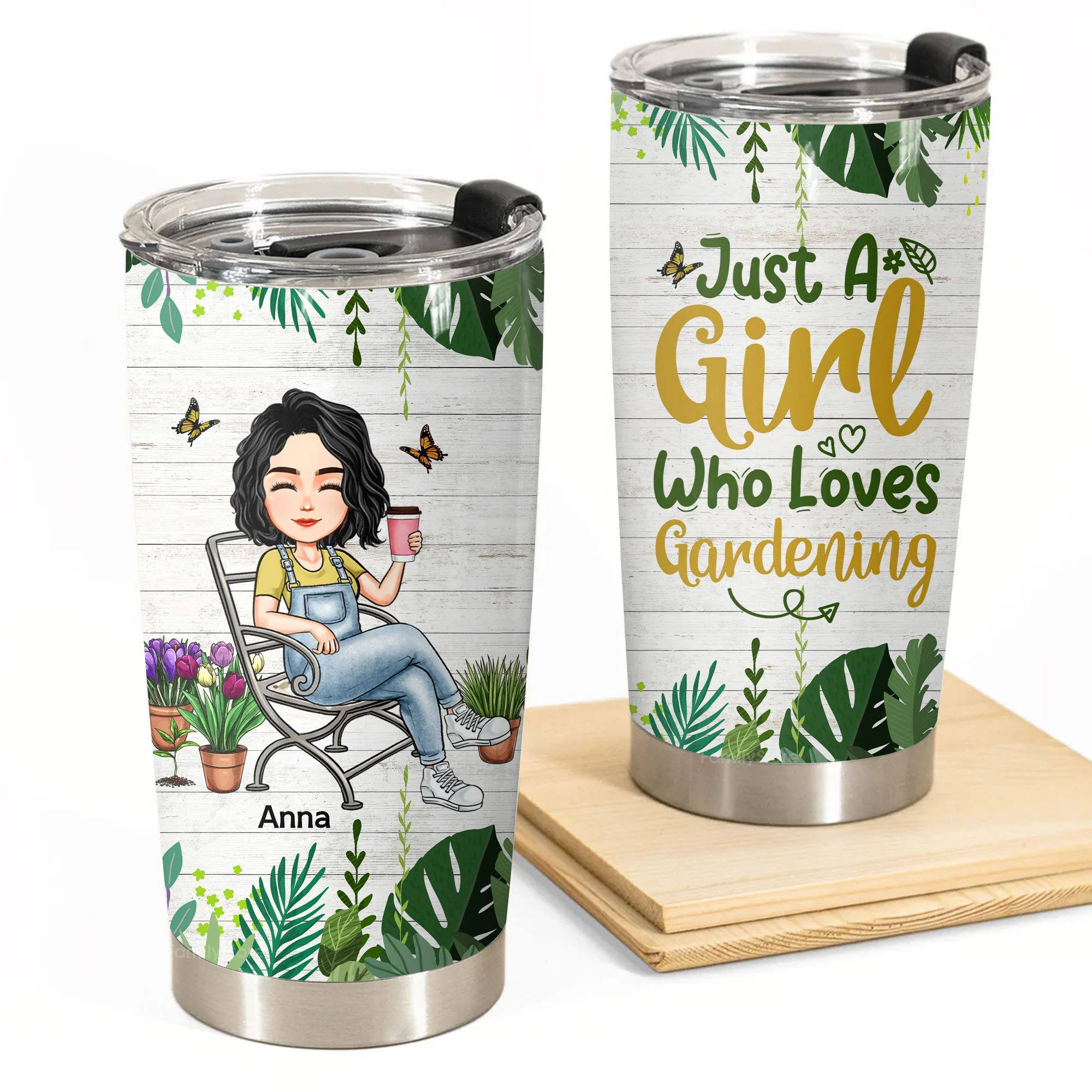 Can Sit In My Garden All Day - Personalized Stainless Steel Tumbler - Gift For Mom, Mother's Day, Gardening Lovers | GR21 NA94