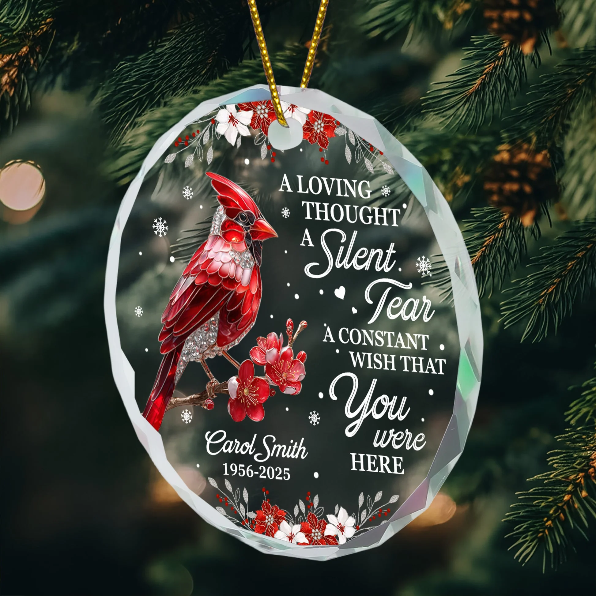 Cardinal Hummingbird I'm Always With You - Personalized Glass Ornament - Memorial Gifts For Loved Ones NL122 - Image 2