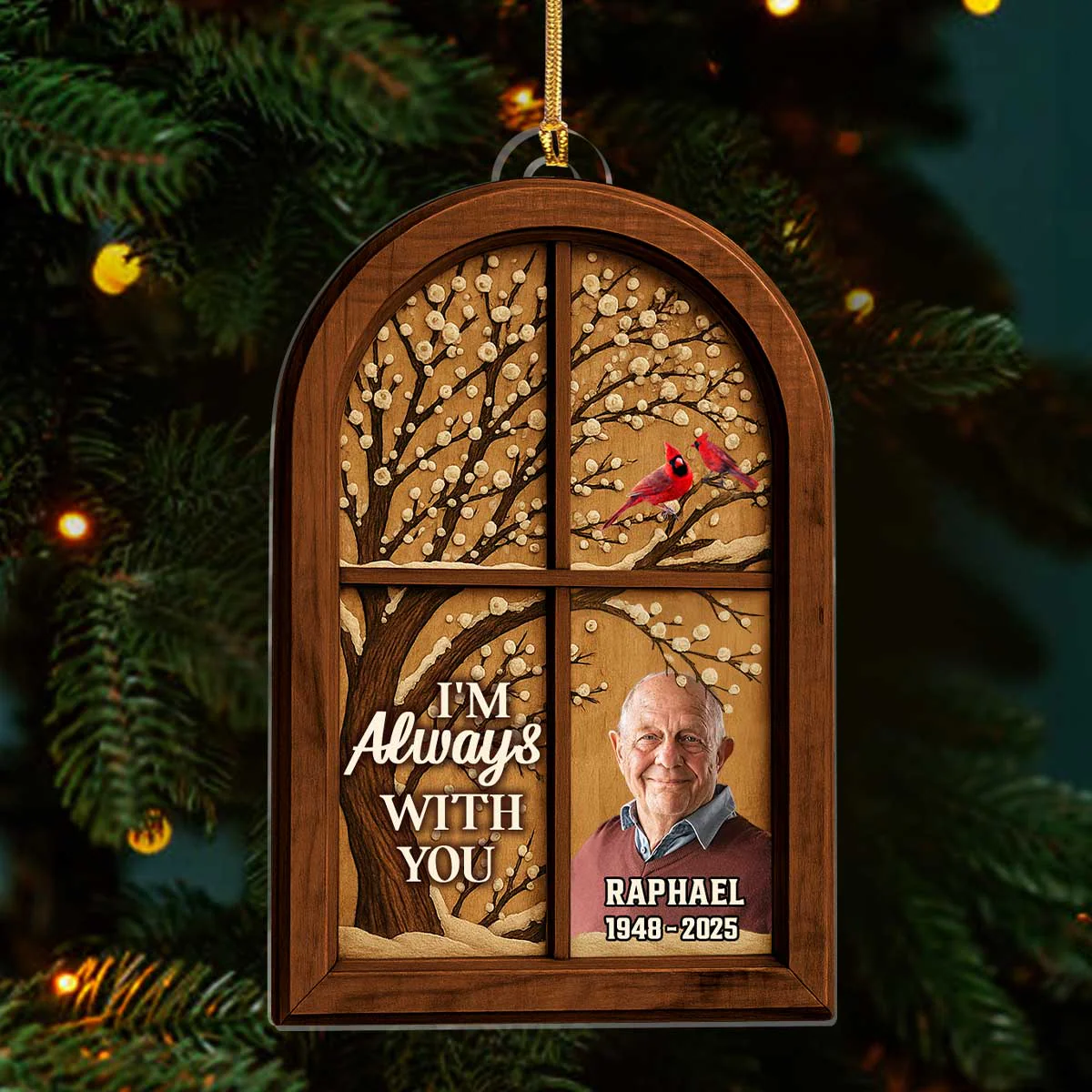 Cardinal Window - Personalized Acrylic Ornament - Memorial Gift TD118 - Image 3