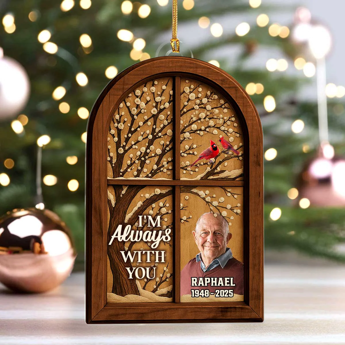 Cardinal Window - Personalized Acrylic Ornament - Memorial Gift TD118 - Image 4