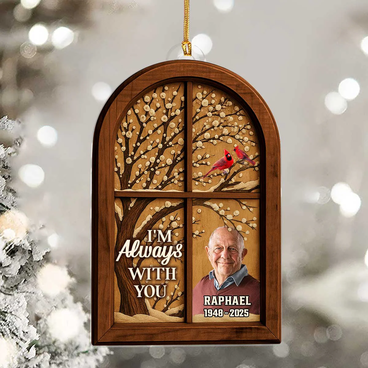 Cardinal Window - Personalized Acrylic Ornament - Memorial Gift TD118 - Image 5