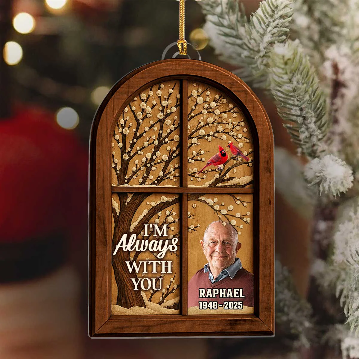 Cardinal Window - Personalized Acrylic Ornament - Memorial Gift TD118 - Image 6