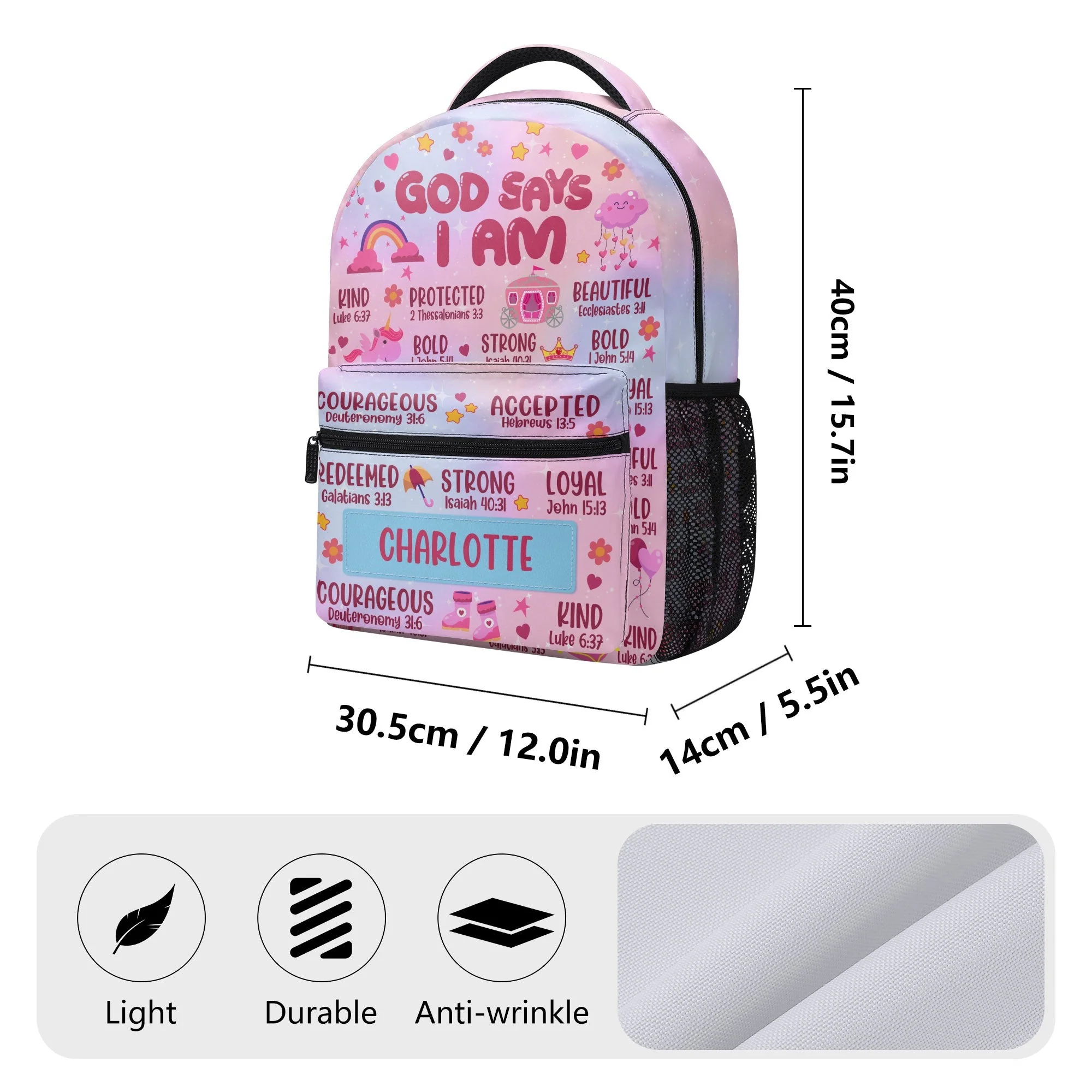 Affirmation Bible Verses - Personalized Backpack -  Gift For Kids, Back To School | GR29 TD118 - Image 7