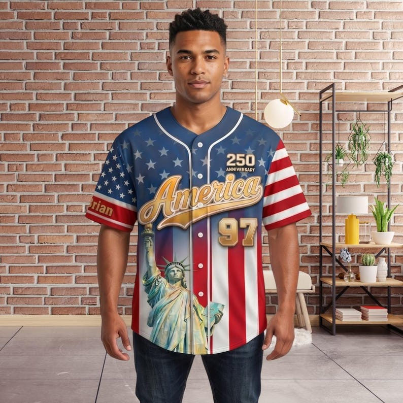 Celebrate 250 Years Of America Freedom - Personalized Baseball Jersey - Gift For Patriots - Image 4